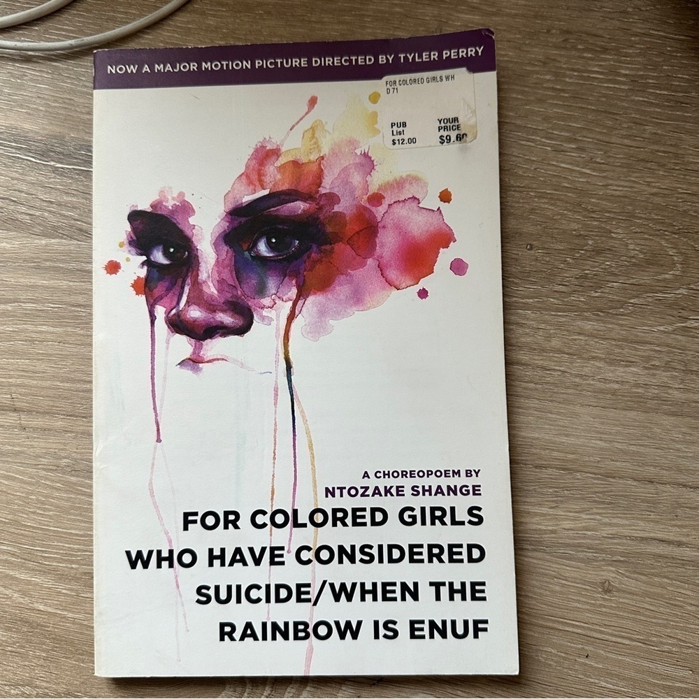 Ntozake Shange for colored girls book